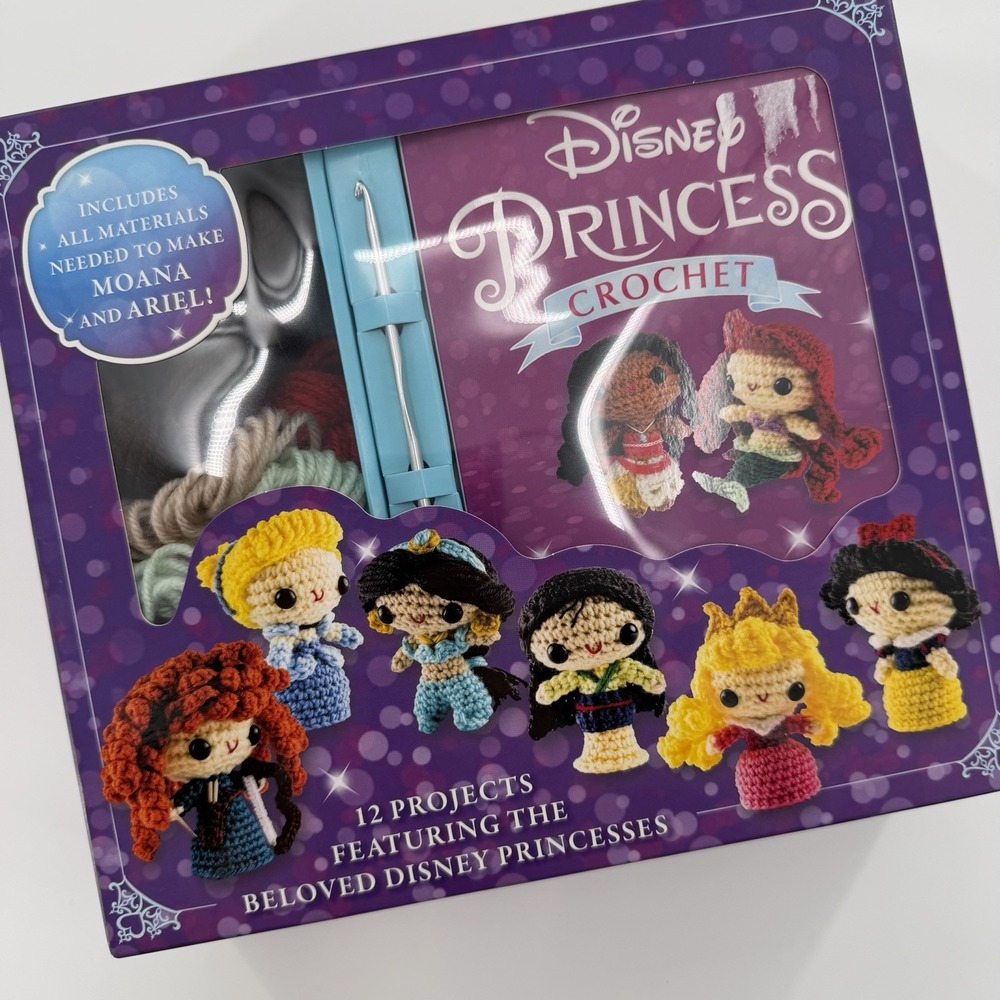 Disney Princess Amigurumi Crochet Dolls Kit Cute Moana Ariel Cozy DIY Yarn Craft